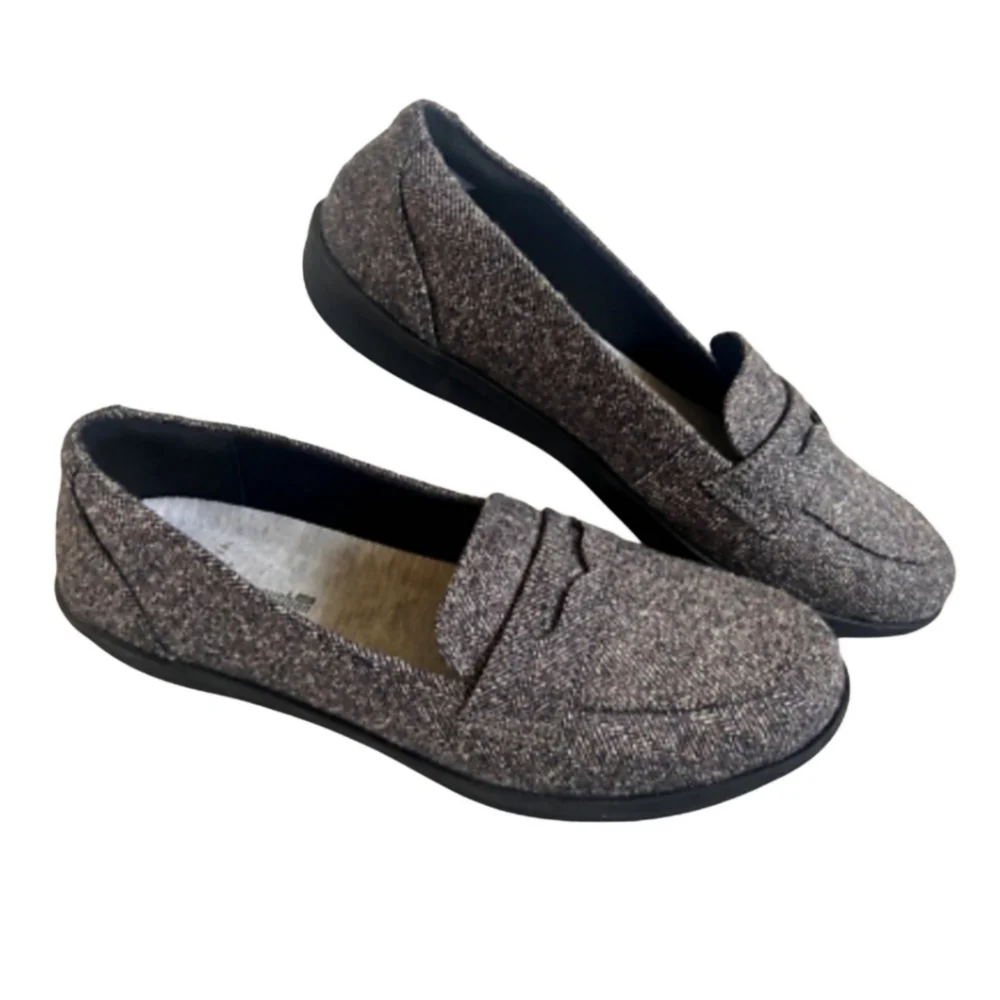 Clarks Cloudstepper Ayla Gray Tweed Loafer Sz 10